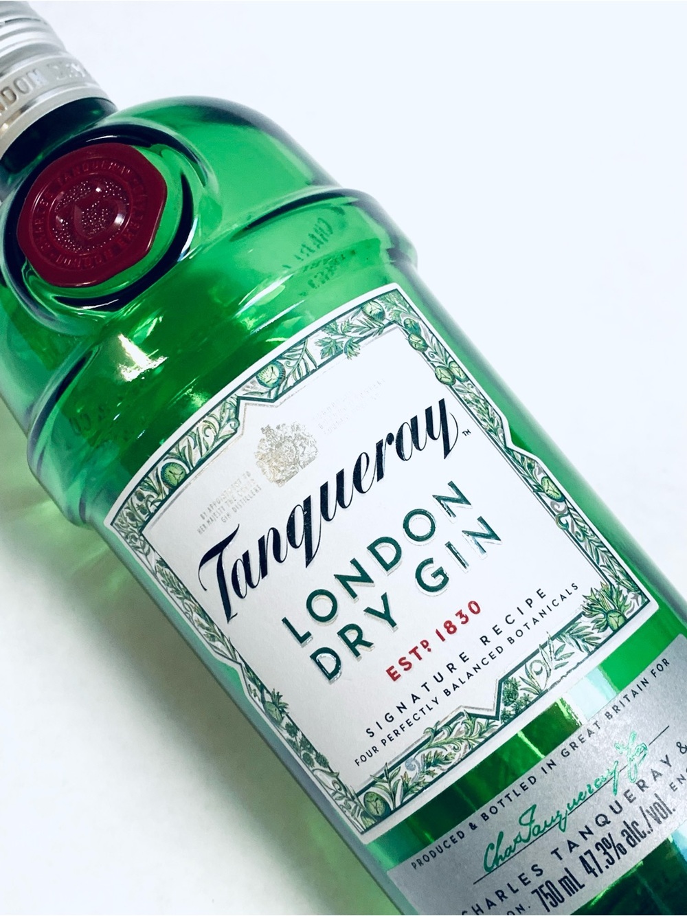 Tanqueray Gin Green Glass Bottle 750 ml Upcycle Crafts Decor Collectible London